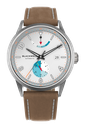 Color Touch - Matte White Dial With Stainless Steel Case And Tan Brown Suede Leather