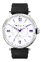 White Dial with Silver Steel and Black Leather 10017