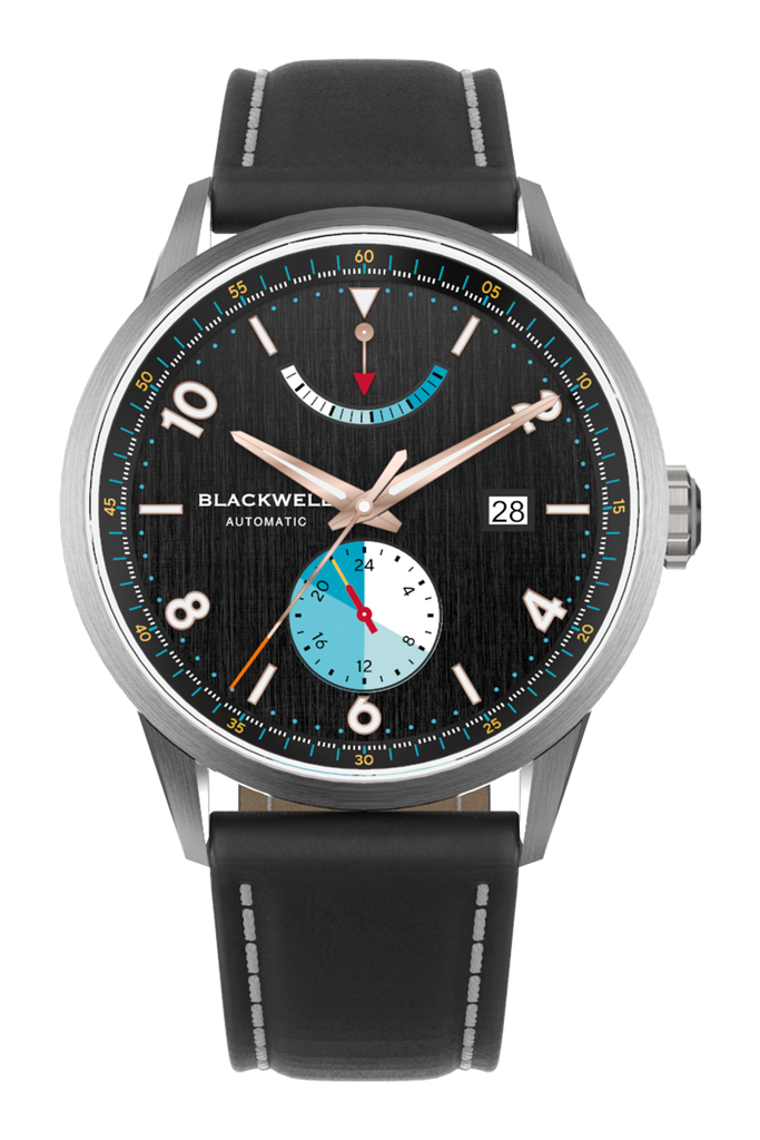 [85178_13_D] Color Touch - Black Dial With Stainless Steel Case And Black Suede Leather