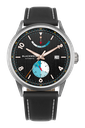 Color Touch - Black Dial With Stainless Steel Case And Black Suede Leather