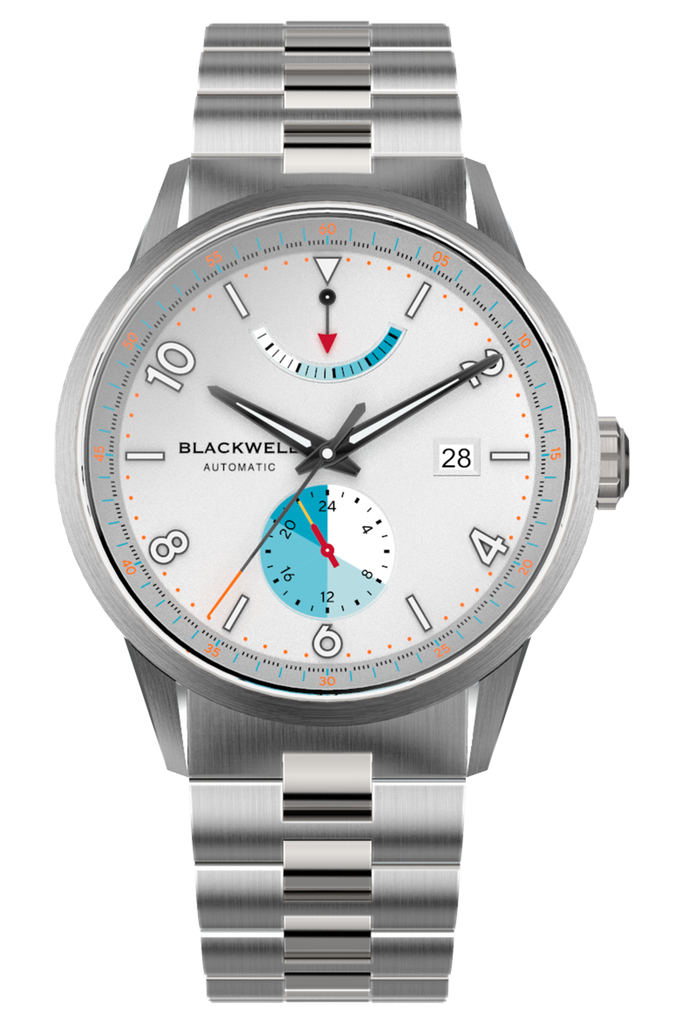 [85178_13_J] Color Touch - Matte White Dial With Stainless Steel Case And Stainless Steel Bracelet