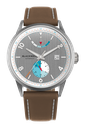 Color Touch - Grey Dial With Stainless Steel Case And Tan Brown Suede Leather
